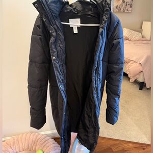 H&M Black Puffer Coat - Classic Quilted Winter Jacket